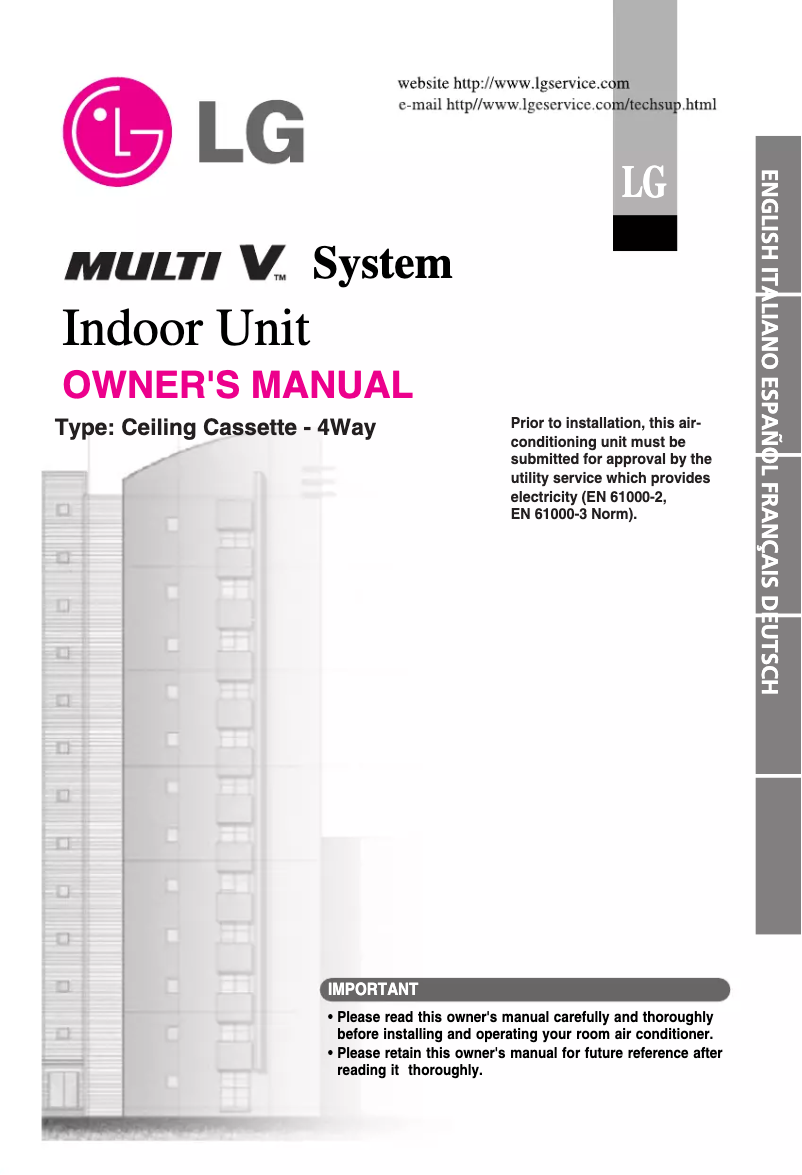 Image de la première page du manuel de l'appareil ARNU36GTDA0