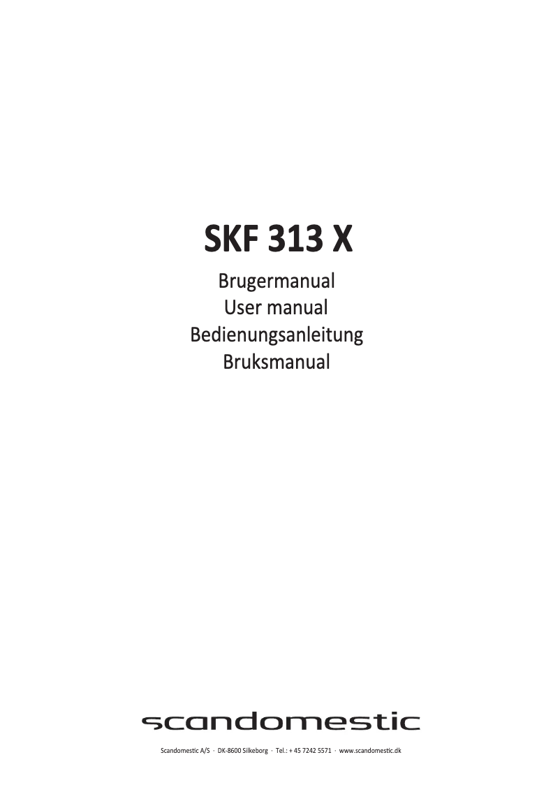 Page n°1 - Manuel utilisateur Scandomestic SKF 313 X