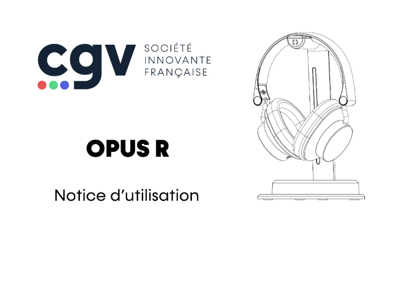 Page 1 de la notice Manuel utilisateur CGV Opus R