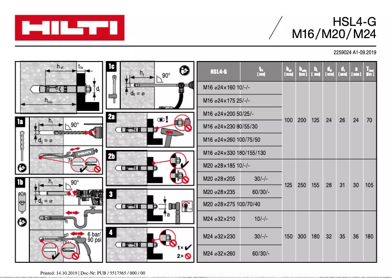 Page 1 de la notice Manuel utilisateur Hilti HSL4-G