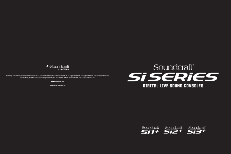 Page 1 de la notice Brochure Soundcraft Si1+