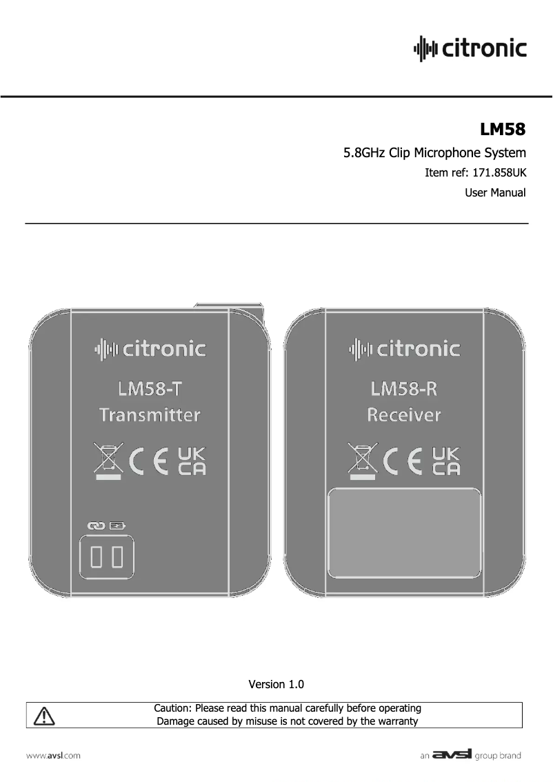 Image de la première page du manuel de l'appareil LM58