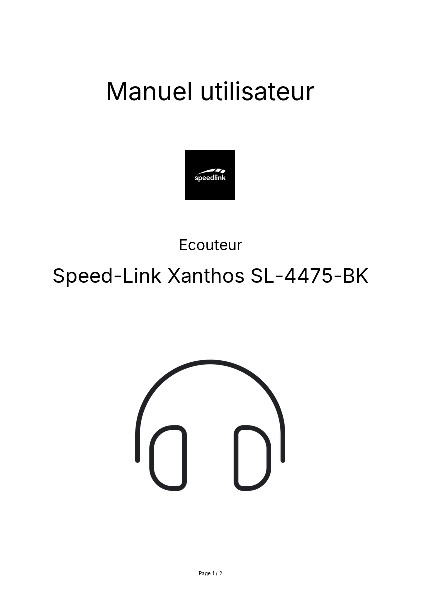 Image de la première page du manuel de l'appareil Xanthos SL-4475-BK