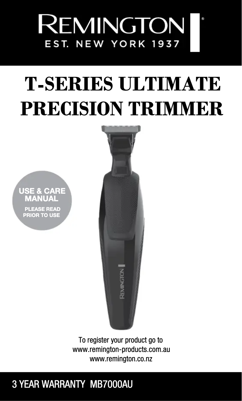 Image de la première page du manuel de l'appareil T-Series MB7000AU