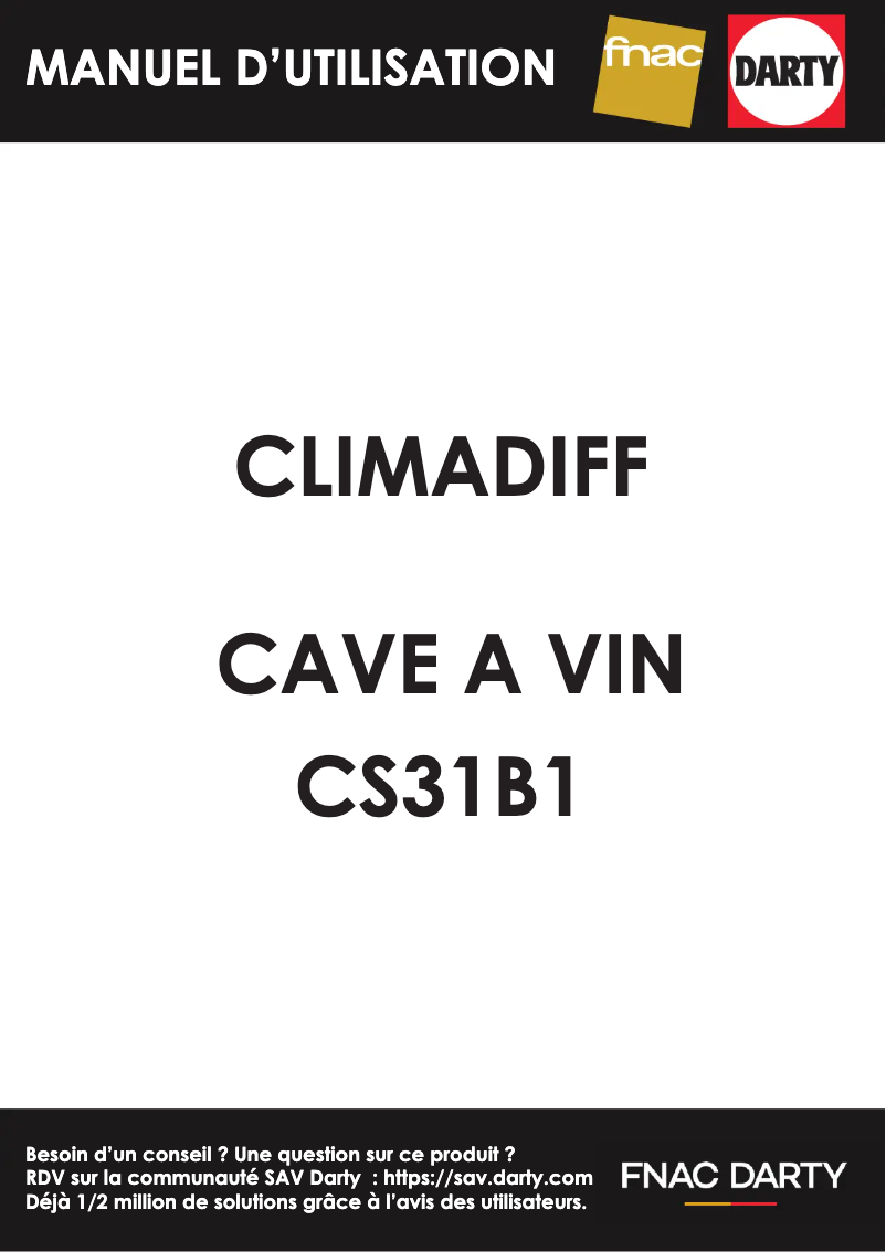 Image de la première page du manuel de l'appareil CS31B1