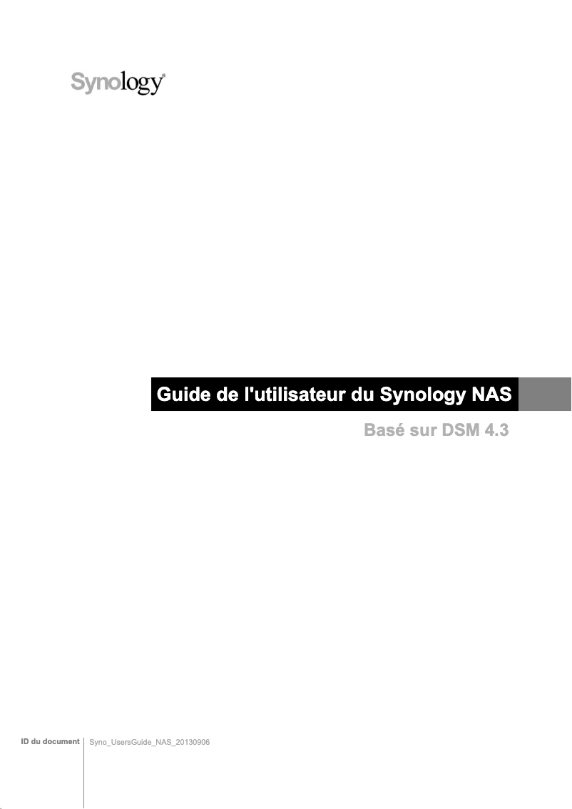 Page 1 de la notice Manuel utilisateur Synology EDS14