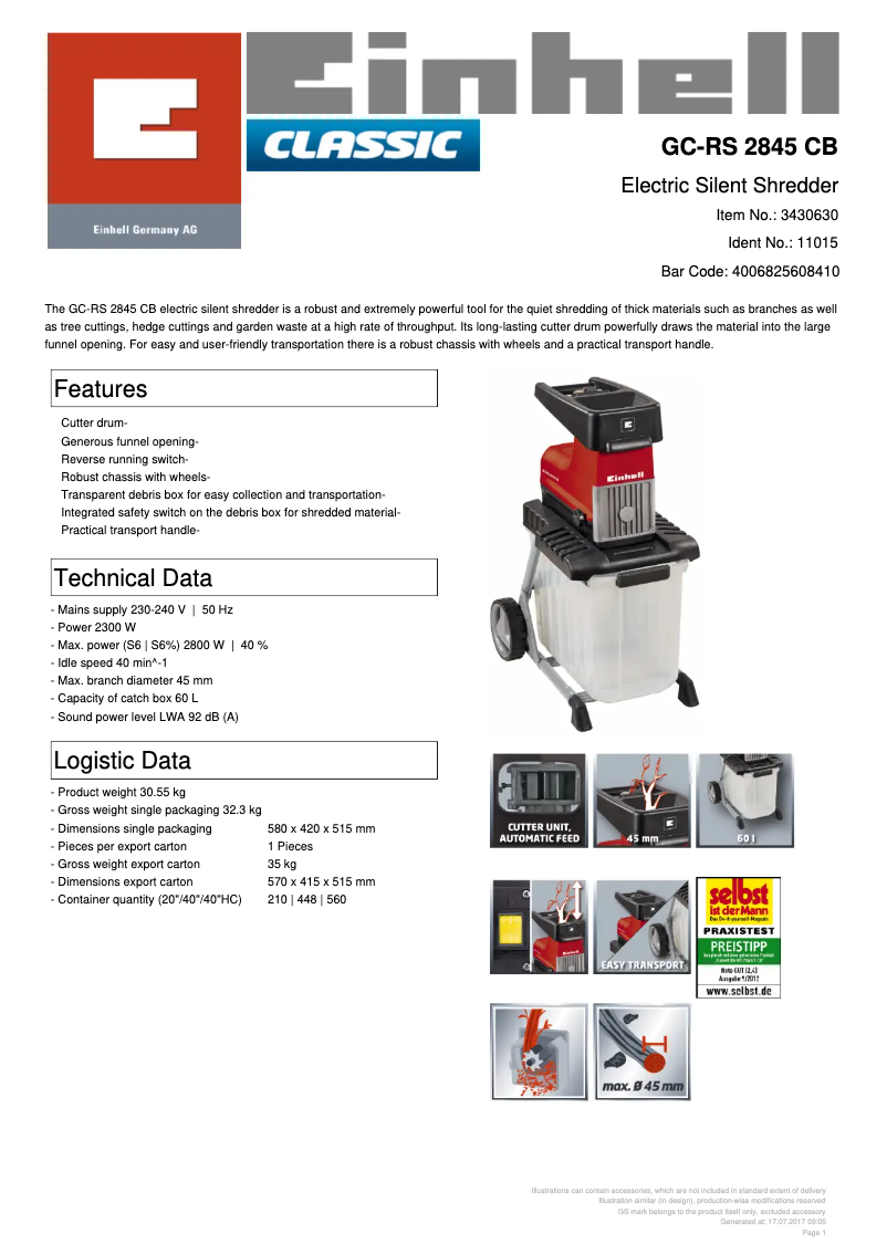 Image de la première page du manuel de l'appareil GC-RS 2845 CB