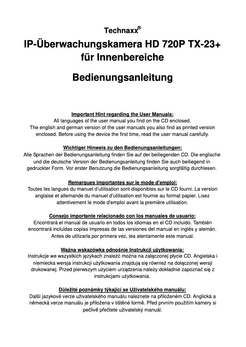 Image de la première page du manuel de l'appareil TX-23