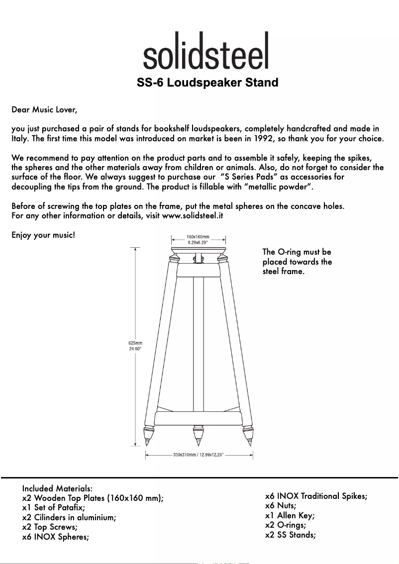 Page n°1 - Manuel utilisateur Solidsteel SS-6