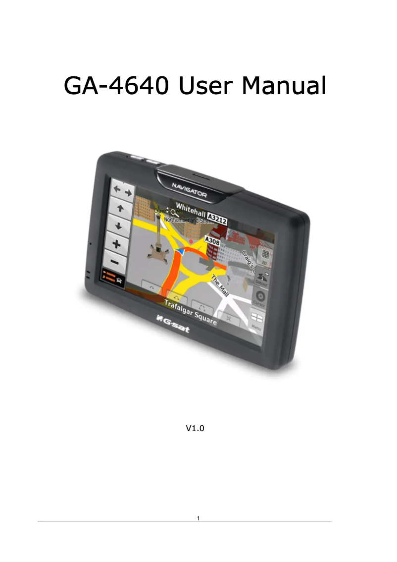 Page 1 de la notice Manuel utilisateur GlobalSat GA-4640