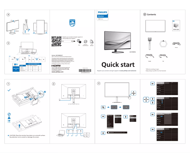 Page n°1 - Guide de démarrage rapide Philips 32E1N5800L