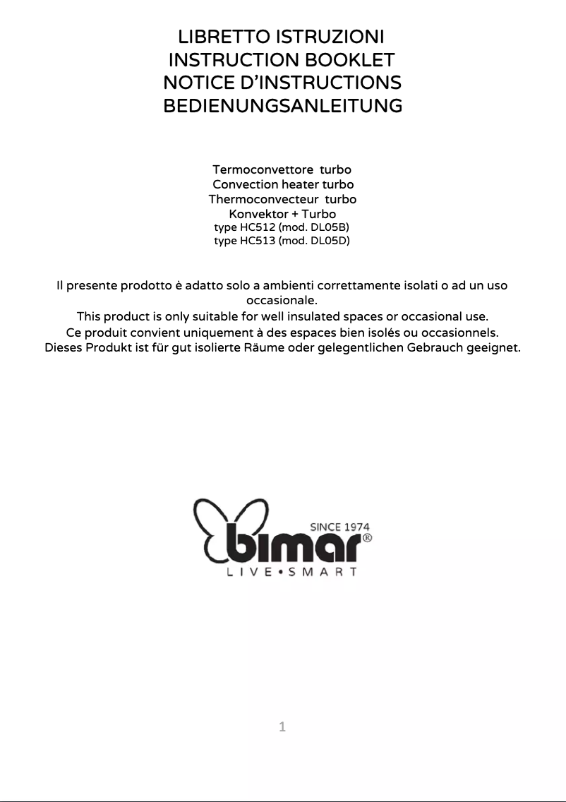 Page n°1 - Manuel utilisateur Bimar HC513
