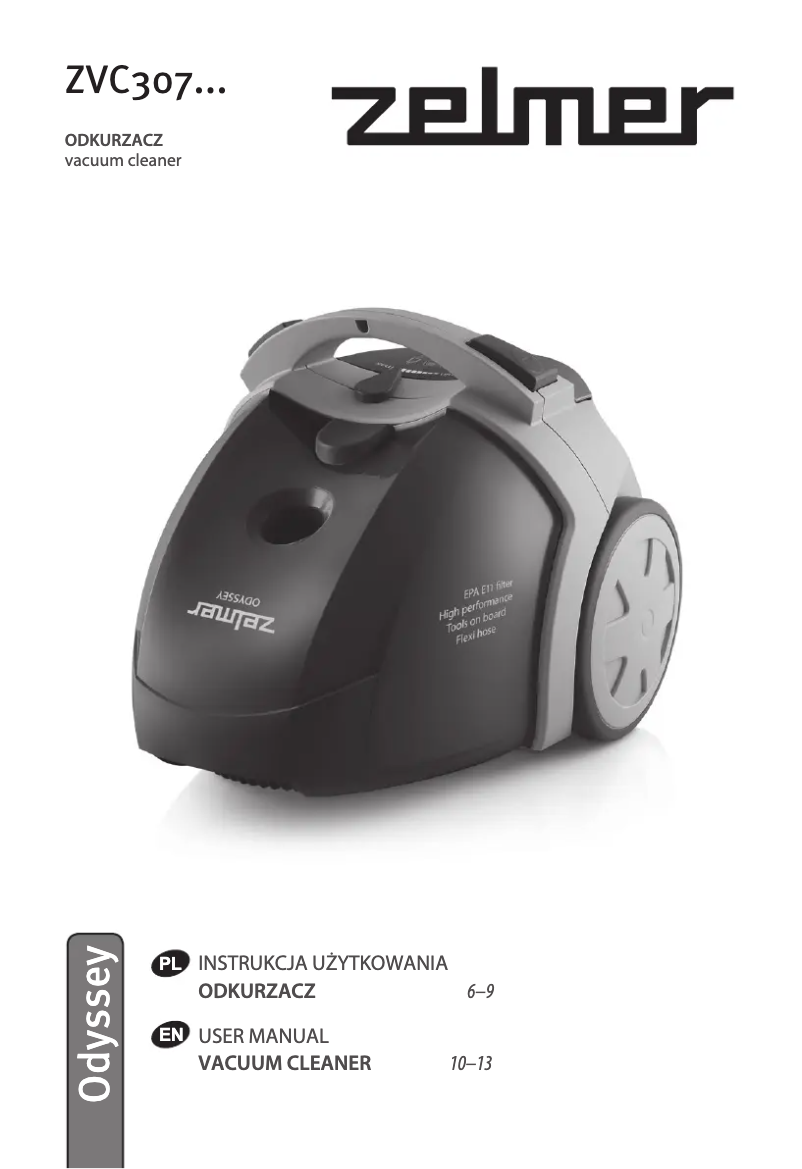 Image de la première page du manuel de l'appareil Odyssey ZVC307HP