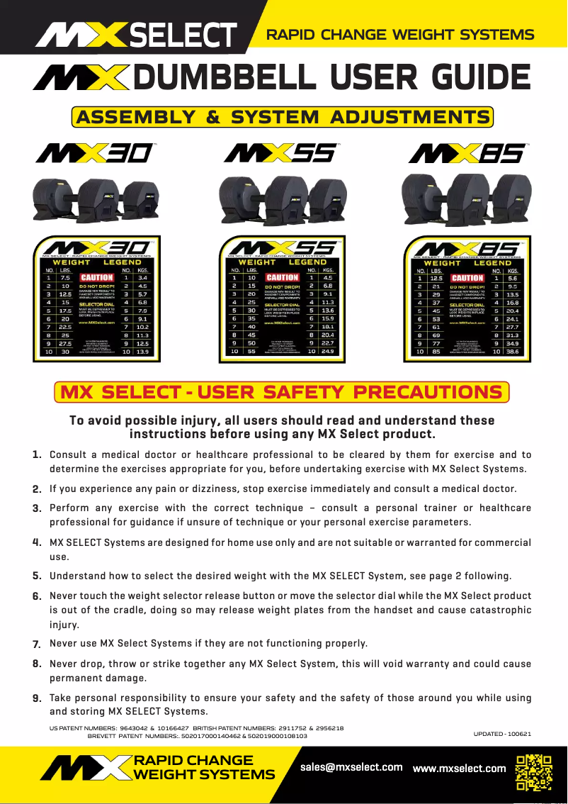 Page 1 de la notice Manuel utilisateur MX Select MX30
