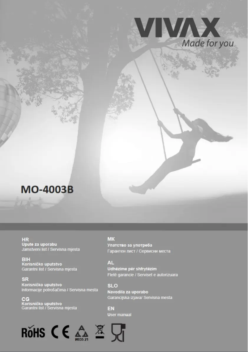 Page 1 of the manual User Manual Vivax MO-4003B