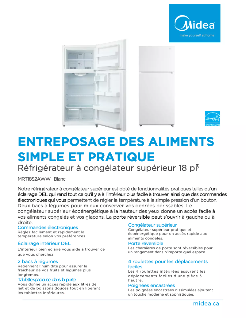 Image de la première page du manuel de l'appareil MRT18S2AWW