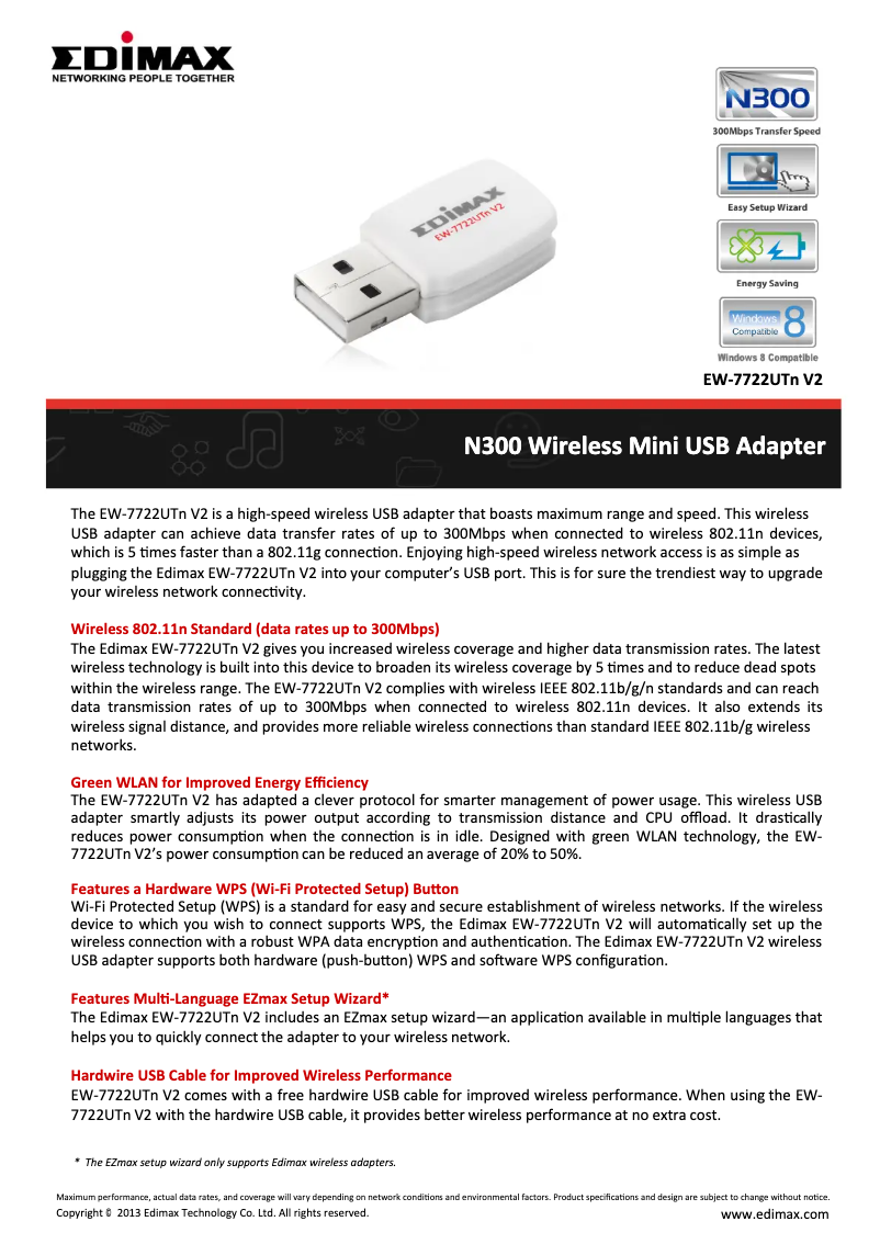 Página 1 del manual Ficha técnica Edimax EW-7722UTn V2