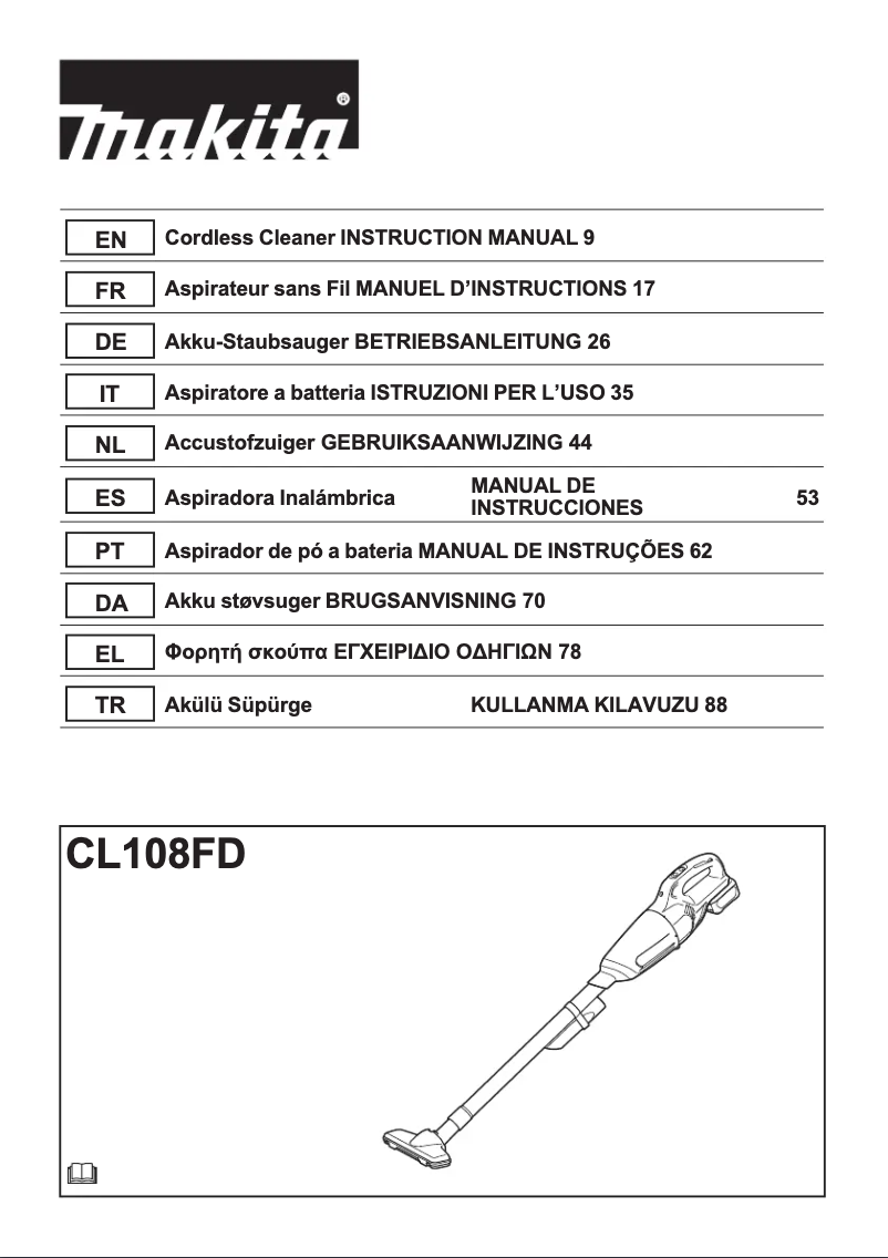 Page 1 de la notice Manuel utilisateur Makita CL108FDZ