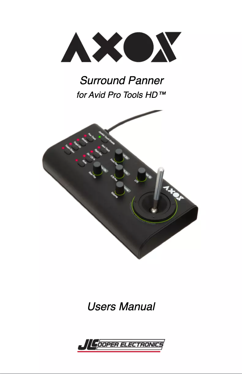 Page n°1 - Manuel utilisateur JL Cooper Axos