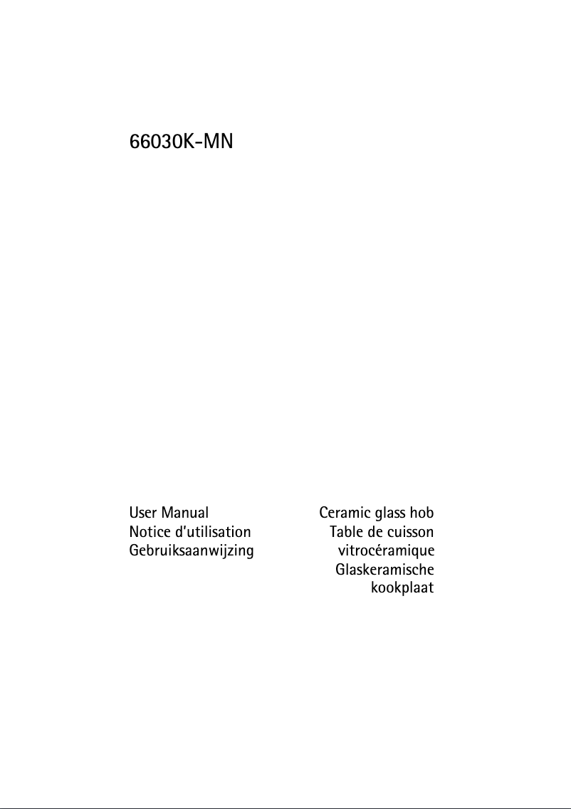Page n°1 - Manuel utilisateur AEG-Electrolux 66030 KMN
