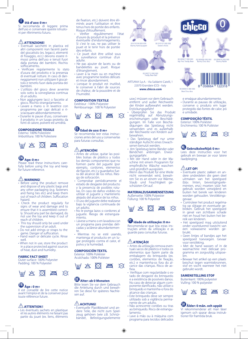 Page n°1 - Manuel utilisateur Chicco My Sweet DouDou