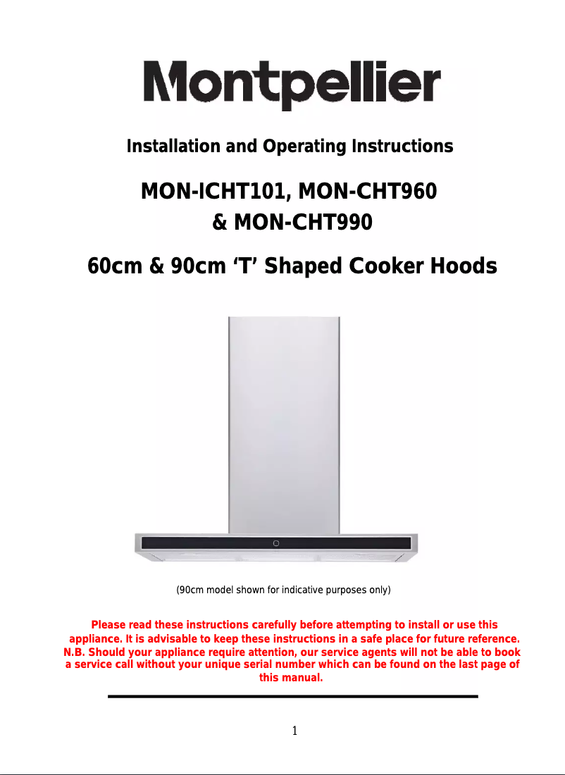 Image de la première page du manuel de l'appareil CHT960