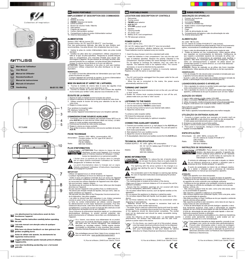 Página 1 del manual Manual de usuario Muse M-051 RW