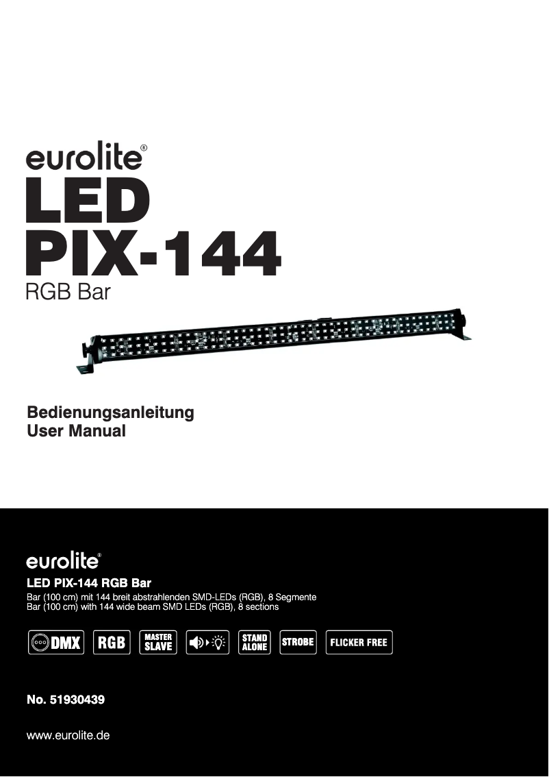 Page 1 of the manual User Manual Eurolite LED PIX-144