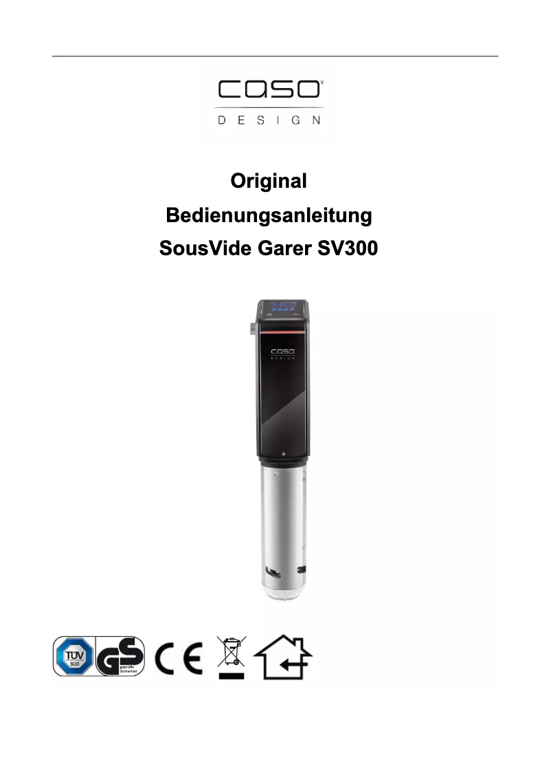 Imagen de la primera página del manual del dispositivo SousVide SV300