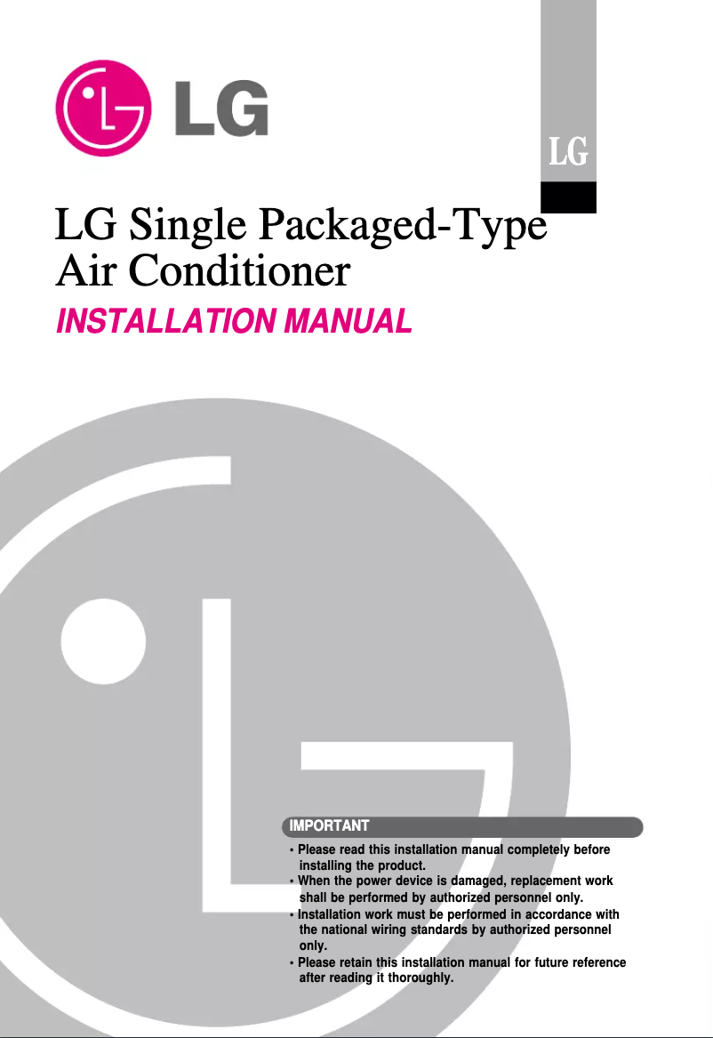 Page 1 de la notice Guide d'installation LG LK-C3608H00