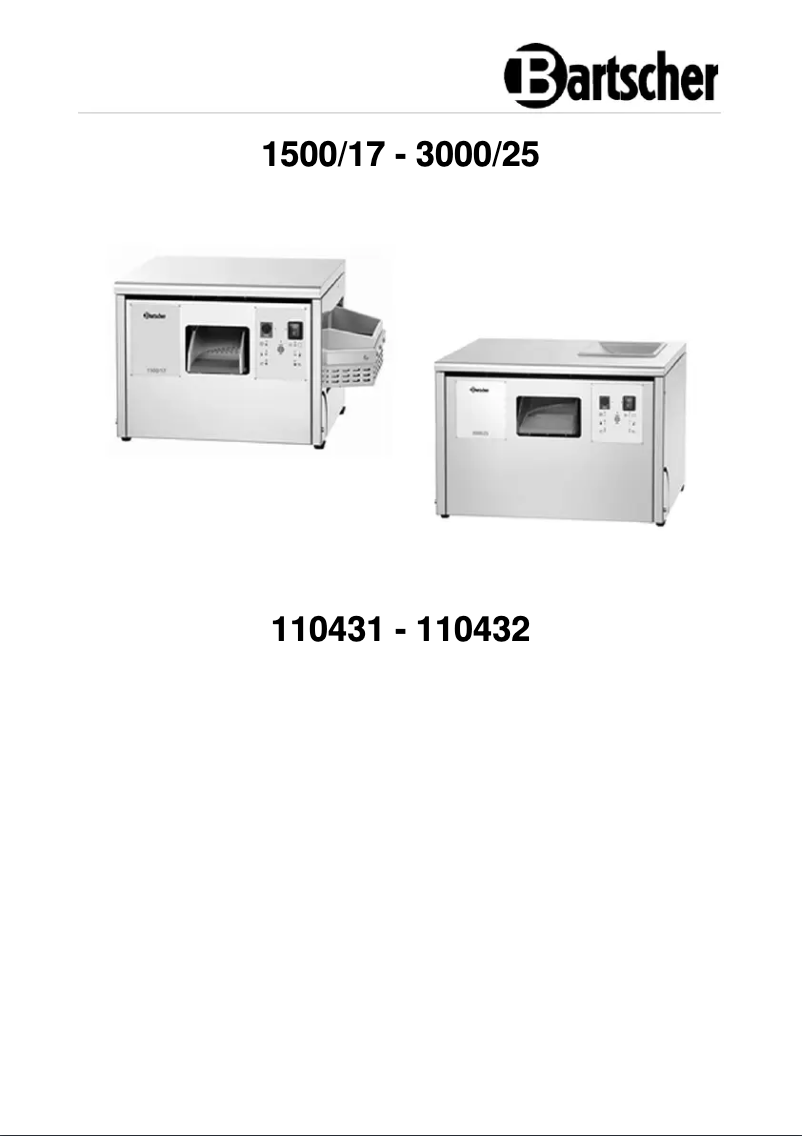 Page n°1 - Manuel utilisateur Bartscher 110432