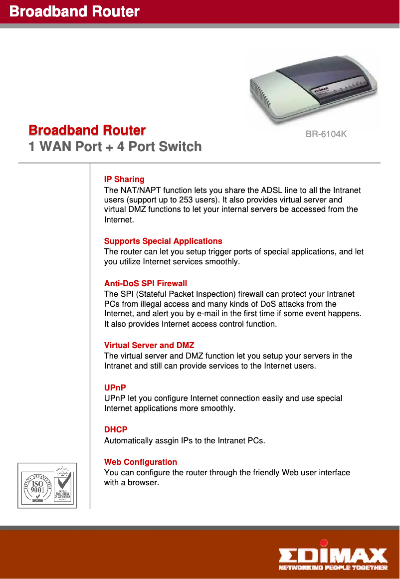 Página 1 del manual Ficha técnica Edimax BR-6104K