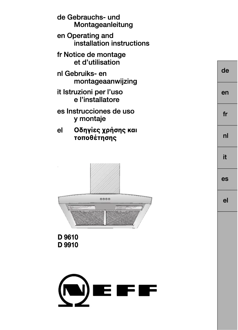 Page n°1 - Manuel utilisateur Neff D9910N0