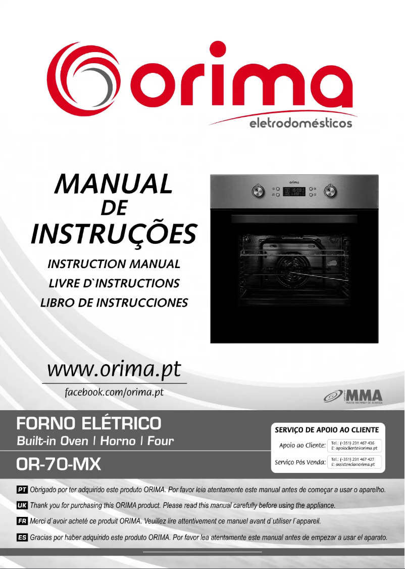 Page 1 de la notice Manuel utilisateur Orima OR-70-MX