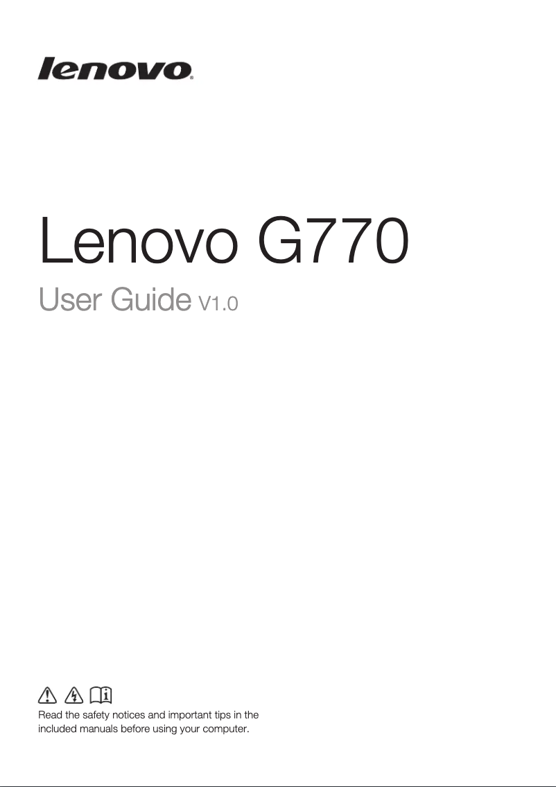 Page n°1 - Manuel utilisateur Lenovo IdeaPad G770