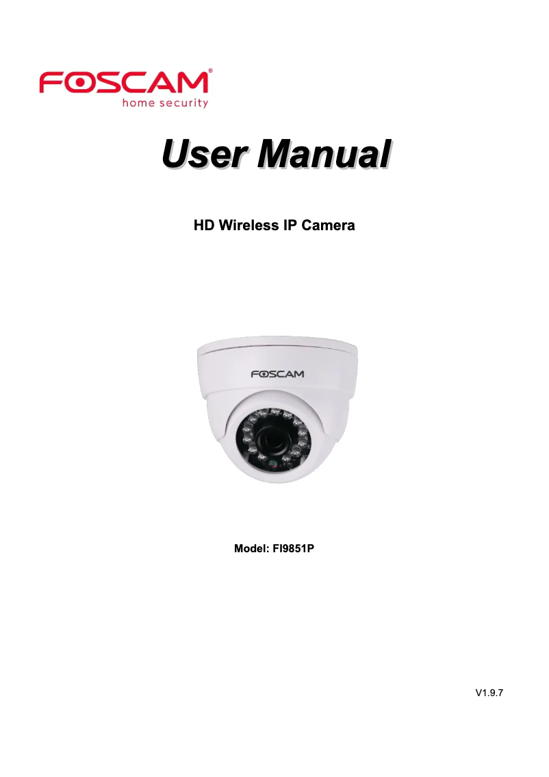 Página 1 del manual Manual de usuario Foscam FI9851P