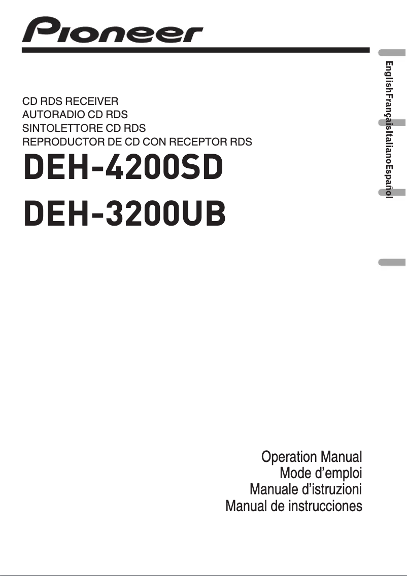 Image de la première page du manuel de l'appareil DEH-4200SD