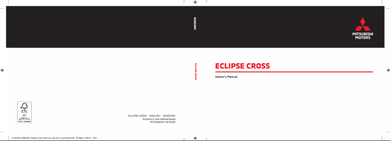 Page 1 de la notice Manuel utilisateur Mitsubishi Eclipse Cross (2020)