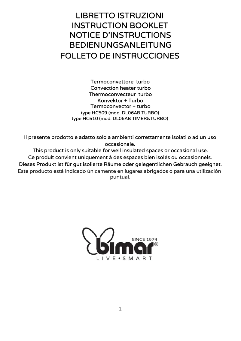 Page 1 de la notice Manuel utilisateur Bimar HC510