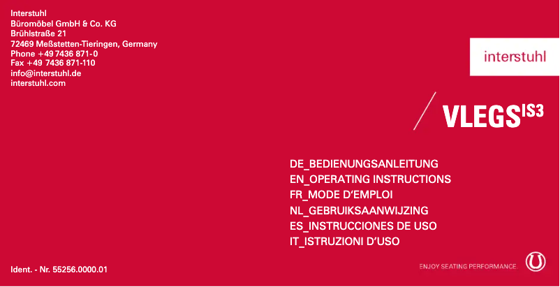 Page 1 de la notice Manuel utilisateur Interstuhl VLEGSis3 V100K