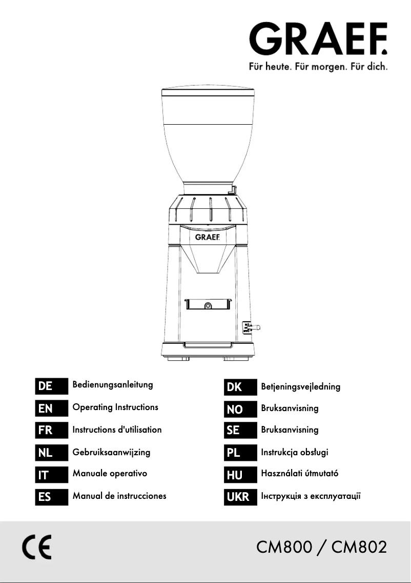 Page n°1 - Manuel utilisateur Graef CM 800