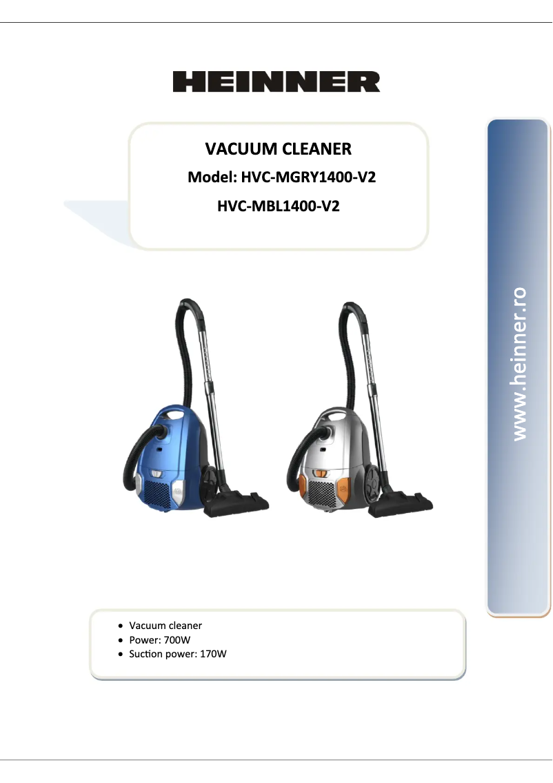 Image de la première page du manuel de l'appareil HVC-MBL1400-V2