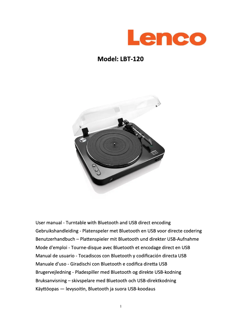 Image de la première page du manuel de l'appareil LBT-120BK