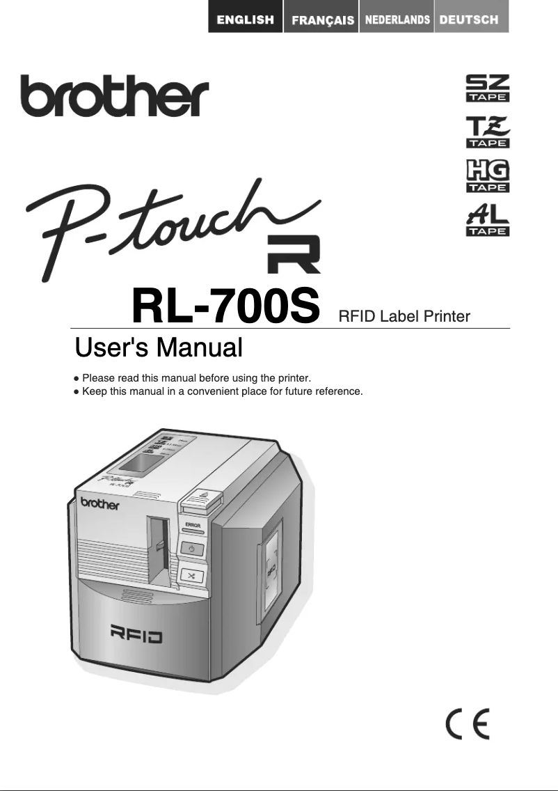 Page 1 de la notice Manuel utilisateur Brother P-Touch RL-700S