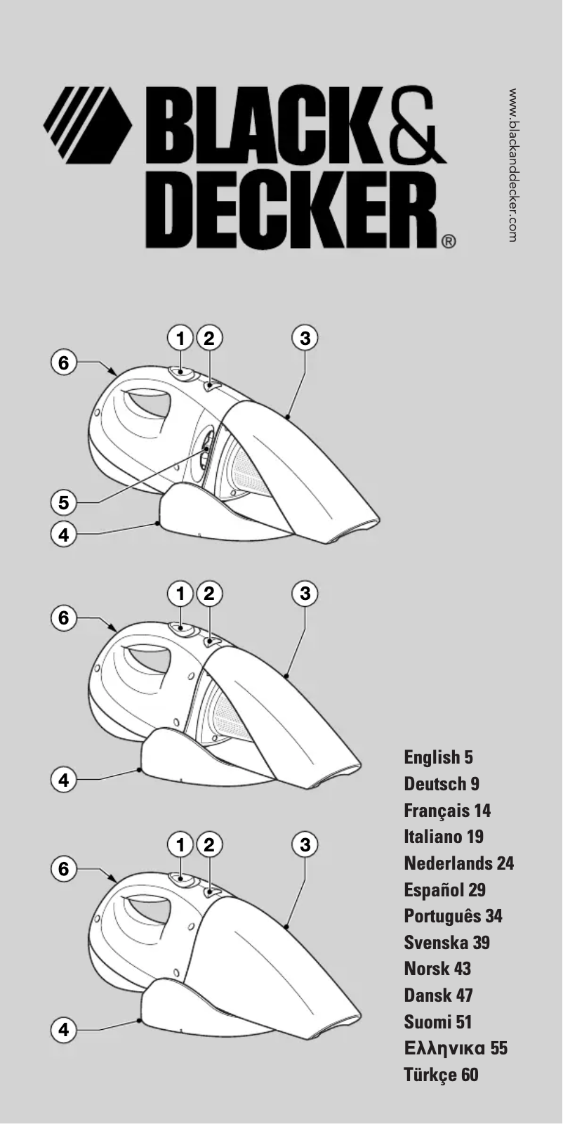 Page 1 de la notice Manuel utilisateur Black & Decker CV7205B