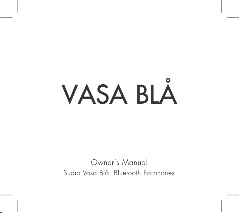 Page 1 de la notice Manuel utilisateur Sudio Vasa Blå