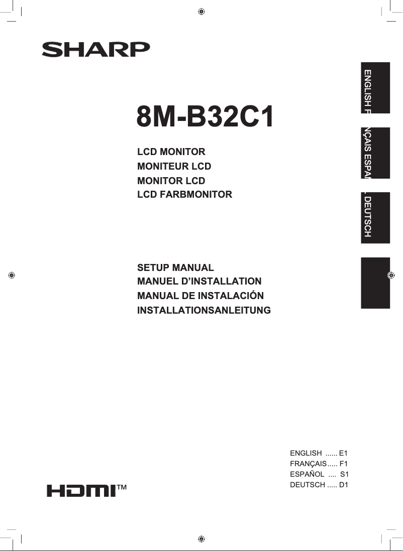 Page 1 de la notice Guide d'installation Sharp 8M-B32C1