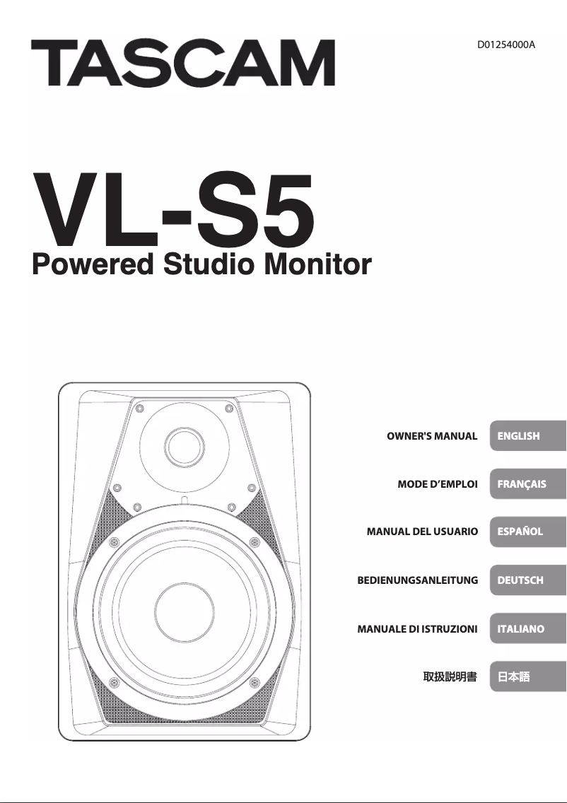 Page n°1 - Manuel utilisateur Tascam VL-S5