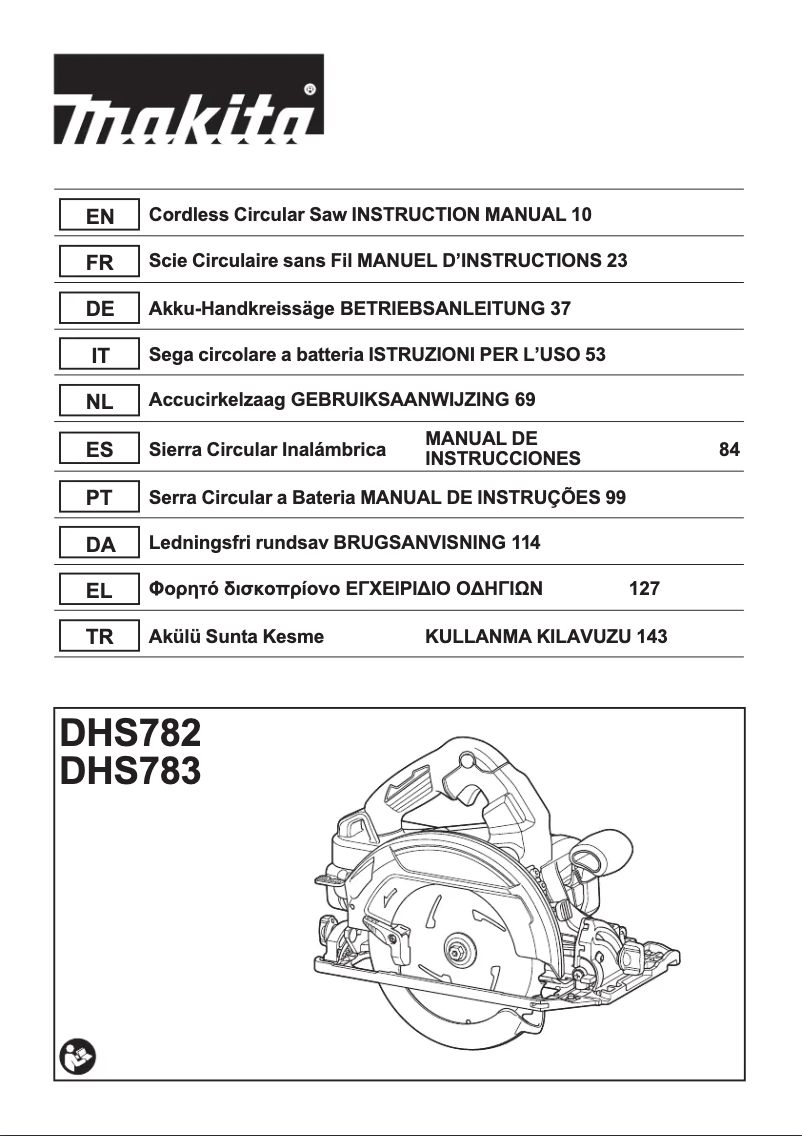 Page 1 de la notice Manuel utilisateur Makita DHS782ZJ