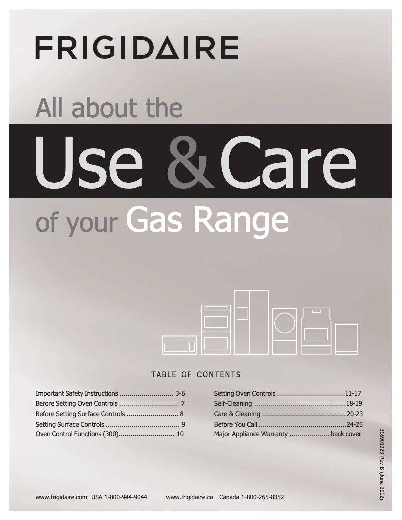 Page 1 de la notice Manuel utilisateur Frigidaire LFGF3019NW